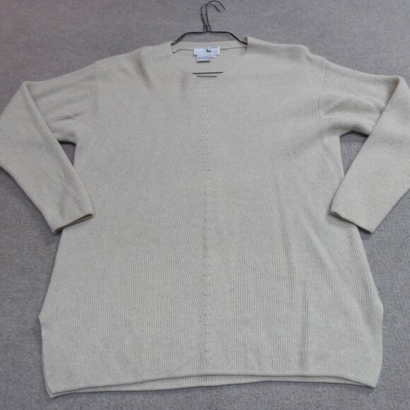 Saks Fifth Ave Womens Sweater Large Beige Cashmere - Picture 1 of 11